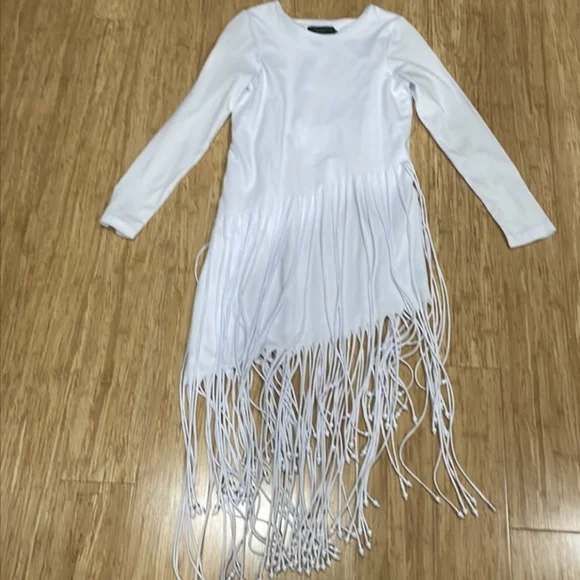No Pise La Grama Veta Fringe Beaded Tee Dress XS T-shirt Dress Cover Up Summer No Pise La Grama Veta Fringe Beaded Tee Dress XS T-shirt Dress Cover Up Summer
